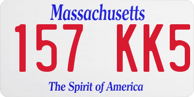 MA license plate 157KK5
