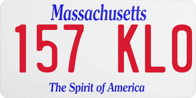 MA license plate 157KL0