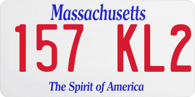 MA license plate 157KL2