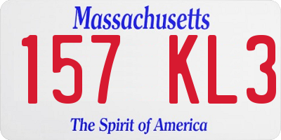MA license plate 157KL3