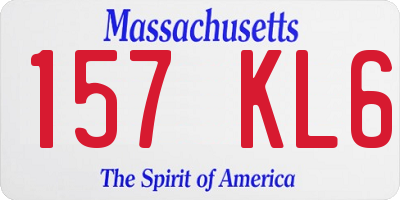 MA license plate 157KL6