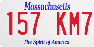 MA license plate 157KM7