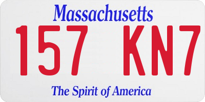 MA license plate 157KN7