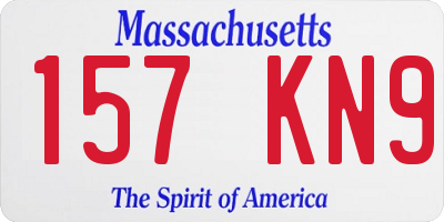MA license plate 157KN9