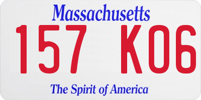MA license plate 157KO6