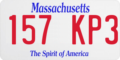 MA license plate 157KP3