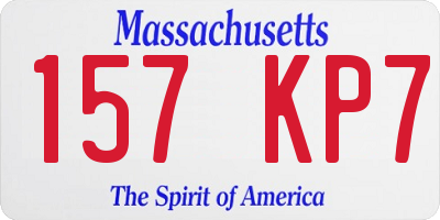 MA license plate 157KP7