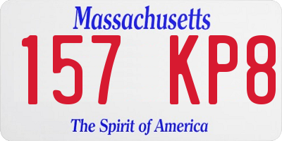 MA license plate 157KP8