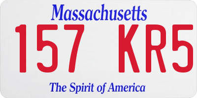 MA license plate 157KR5