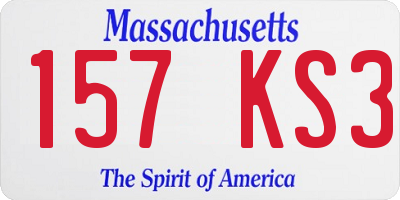 MA license plate 157KS3