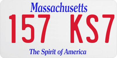 MA license plate 157KS7