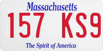 MA license plate 157KS9