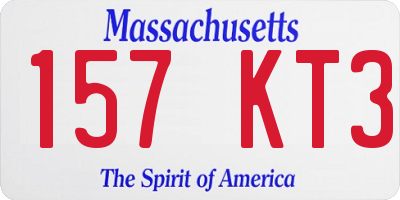 MA license plate 157KT3