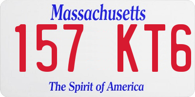 MA license plate 157KT6