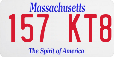 MA license plate 157KT8