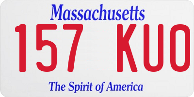 MA license plate 157KU0