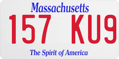 MA license plate 157KU9