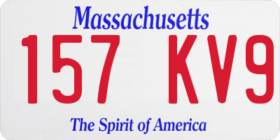 MA license plate 157KV9