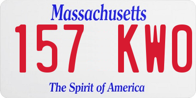 MA license plate 157KW0