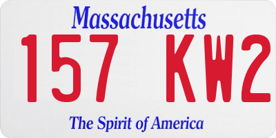 MA license plate 157KW2