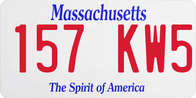 MA license plate 157KW5