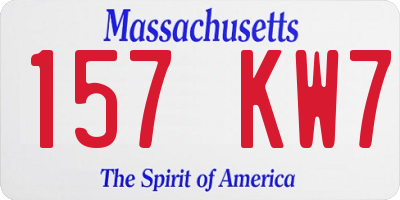 MA license plate 157KW7