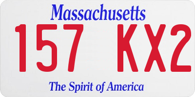 MA license plate 157KX2