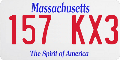 MA license plate 157KX3
