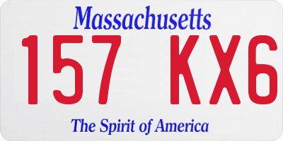 MA license plate 157KX6