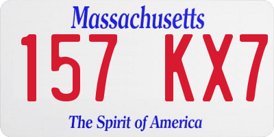 MA license plate 157KX7