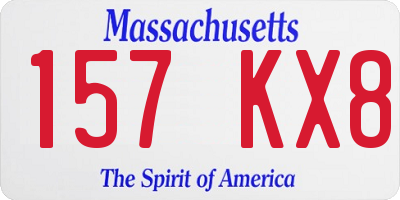 MA license plate 157KX8