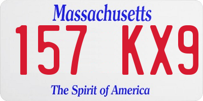 MA license plate 157KX9