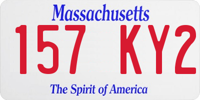 MA license plate 157KY2