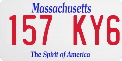 MA license plate 157KY6
