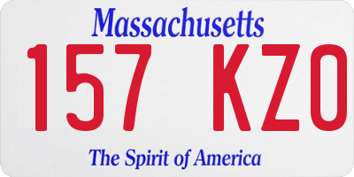 MA license plate 157KZ0