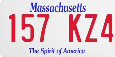 MA license plate 157KZ4