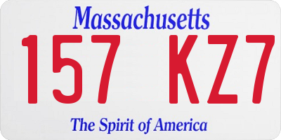 MA license plate 157KZ7