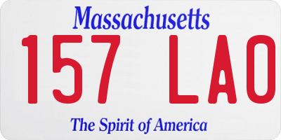MA license plate 157LA0