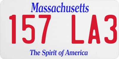 MA license plate 157LA3