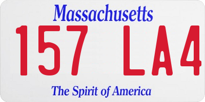 MA license plate 157LA4