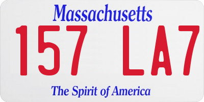 MA license plate 157LA7