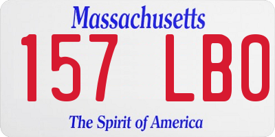 MA license plate 157LB0