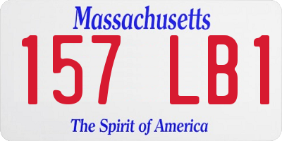 MA license plate 157LB1