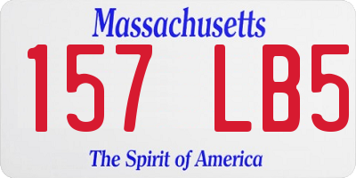 MA license plate 157LB5