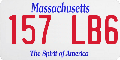 MA license plate 157LB6