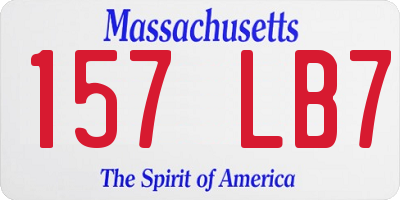 MA license plate 157LB7