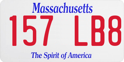 MA license plate 157LB8