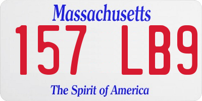 MA license plate 157LB9
