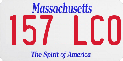 MA license plate 157LC0