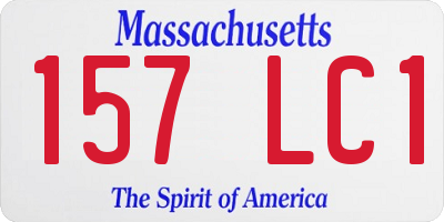 MA license plate 157LC1